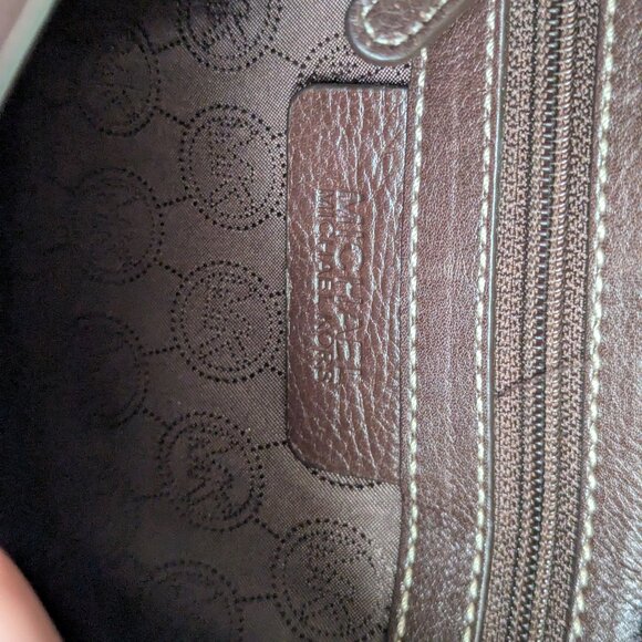 Michael Kors Brown Leather and Calfhair Margo Top Handle Satchel Bag - Picture 4 of 12